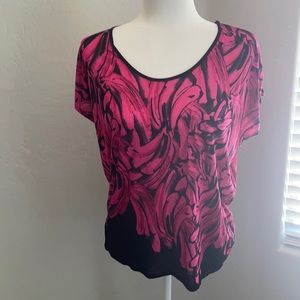 Kenzie electric pink viscose print top